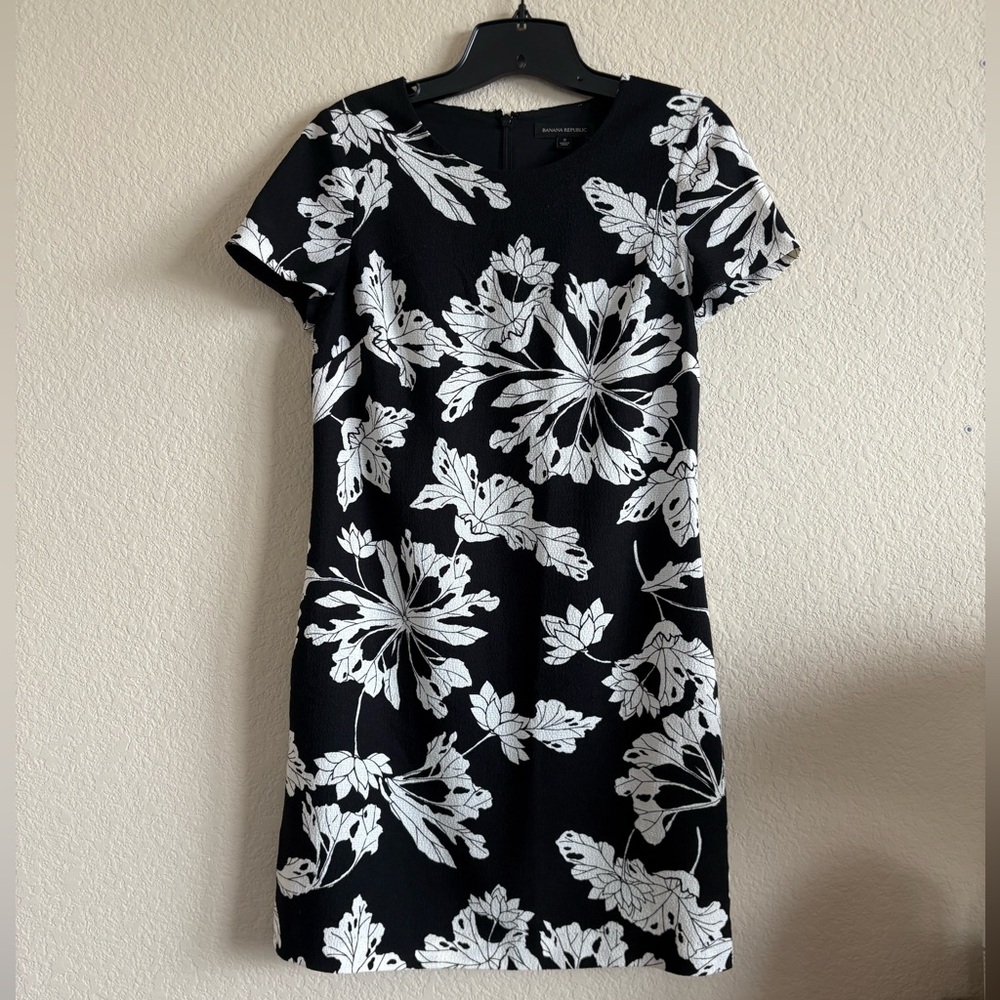 Banana Republic Black and White Floral Mini Dress